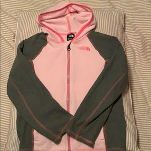 Girls North face zip up hoodie